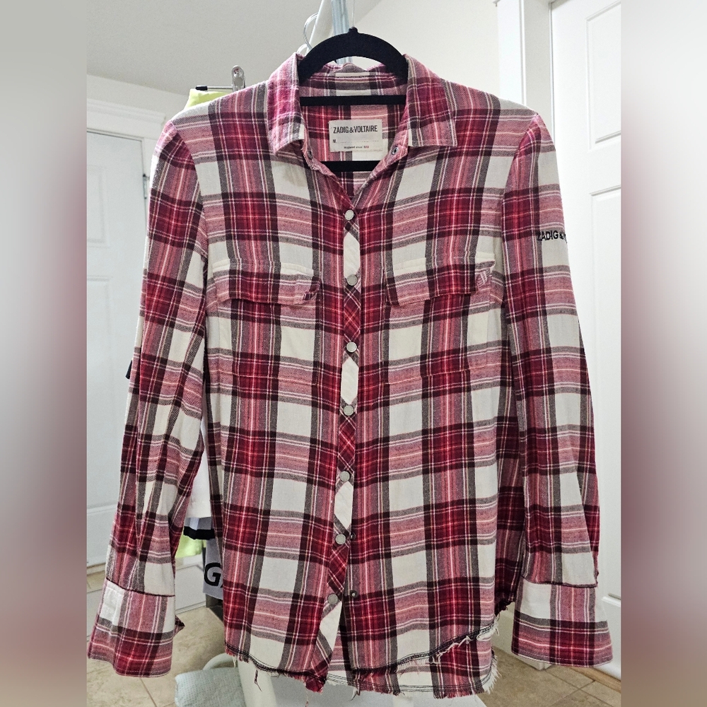 Zadig & Voltaire Plaid Button Down Shirt